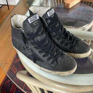 Golden Goose Francy high top glitter sneakers black EPOC Rare Authentic